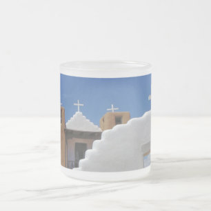 Vidro Jateado Caneca de café do fosco da igreja do povoado