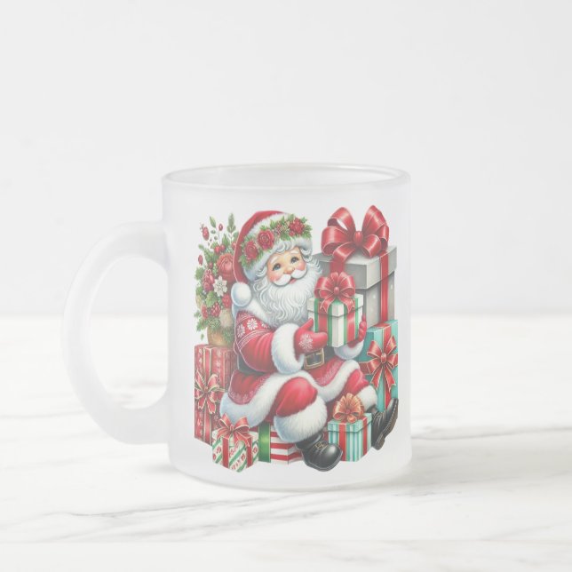 Vidro Jateado Caneca de Café Natalina Geada (Esquerda)