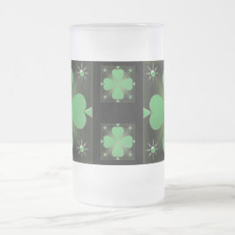 Vidro Jateado Caneca de caneca de cerveja Shiny Shamrock