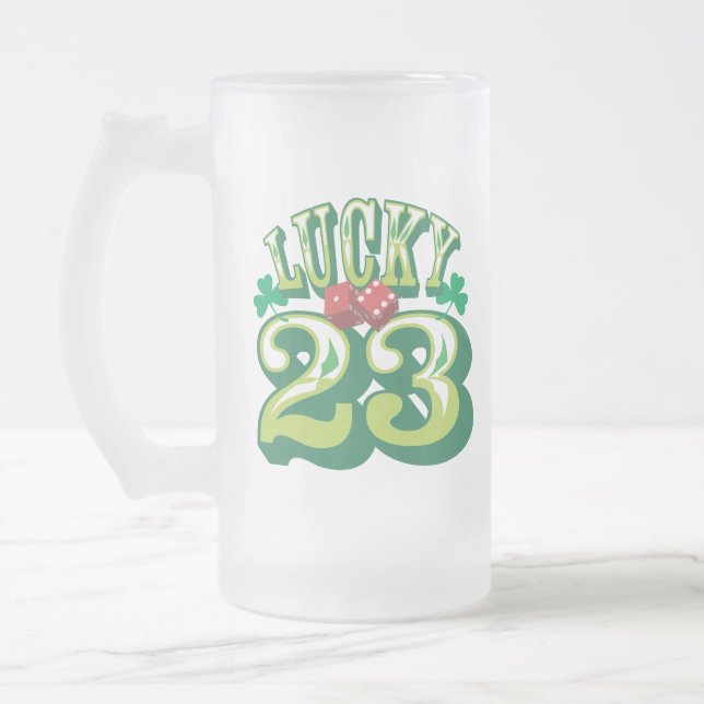 Vidro Jateado Caneca de cerveja afortunada de 23 vidros (Esquerda)