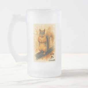Vidro Jateado Caneca de cerveja aquarela de esquilo fofo