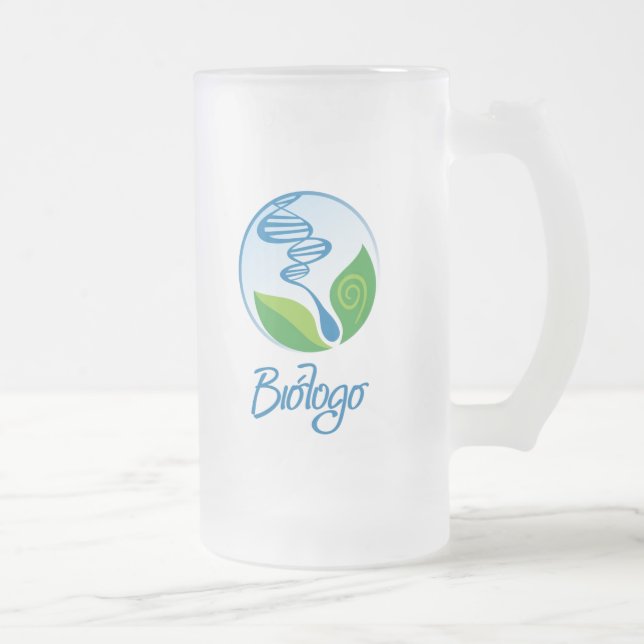 Vidro Jateado Caneca de cerveja - biólogo (Direita)