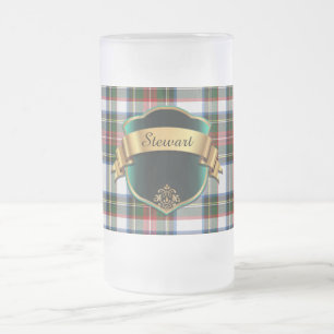 Vidro Jateado Caneca de cerveja clássica da xadrez de Tartan do