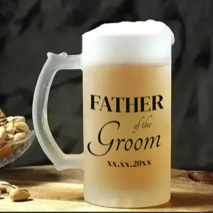 Vidro Jateado Caneca de Cerveja Clássica de Casamento Totalmente
