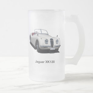 Vidro Jateado Caneca de cerveja com imagem de Jaguar XK120