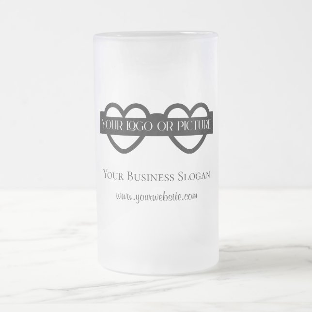 Vidro Jateado Caneca de Cerveja com Logo Personalizado Fosco (Centro)
