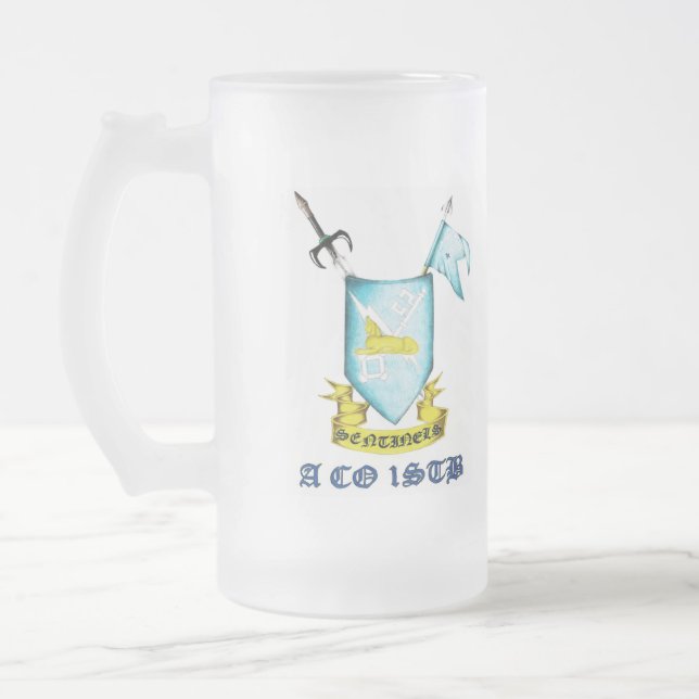Vidro Jateado Caneca de cerveja da crista da sentinela (Esquerda)