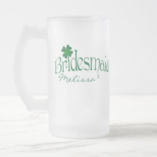 Vidro Jateado Caneca de cerveja de cerveja verde personalizada