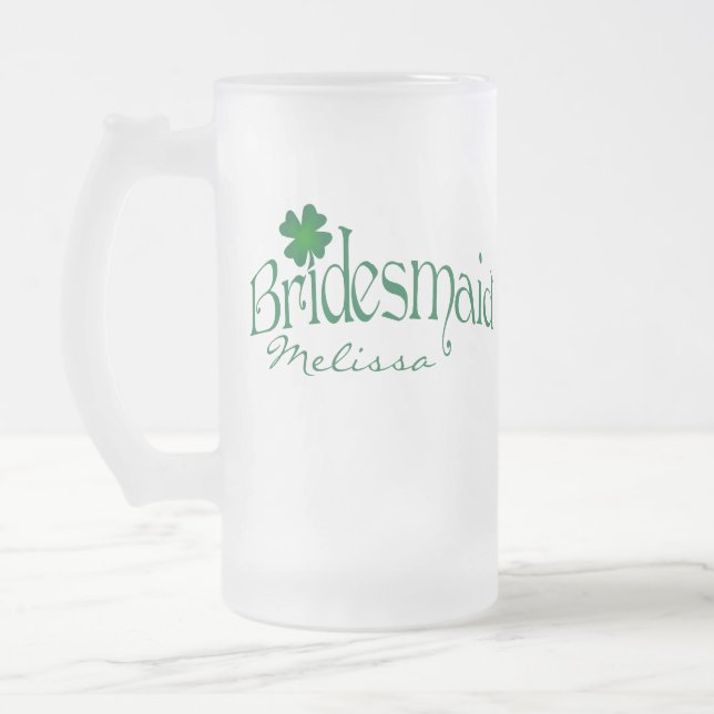 Vidro Jateado Caneca de cerveja de cerveja verde personalizada (Esquerda)