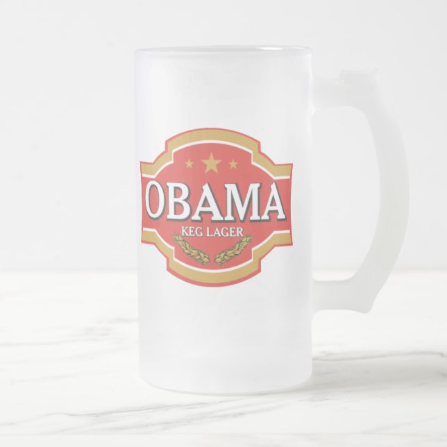 Vidro Jateado Caneca de cerveja de Obama (Direita)