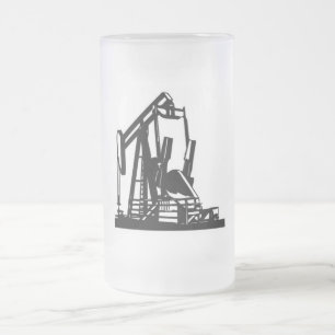 Vidro Jateado Caneca de cerveja de Pumpjack