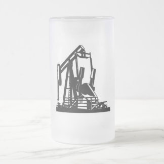 Vidro Jateado Caneca de cerveja de Pumpjack
