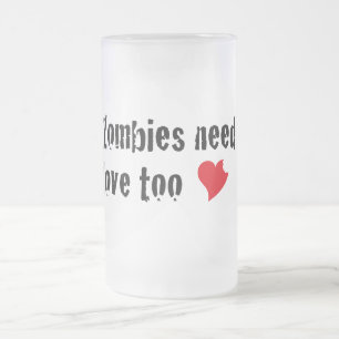 Vidro Jateado Caneca de cerveja do amor do zombi