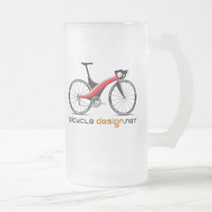 Vidro Jateado Caneca de cerveja do design da bicicleta