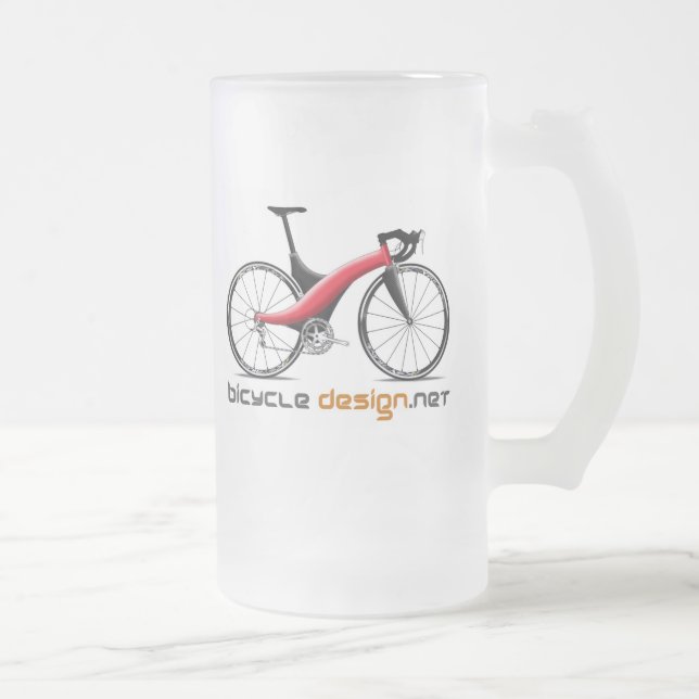 Vidro Jateado Caneca de cerveja do design da bicicleta (Direita)