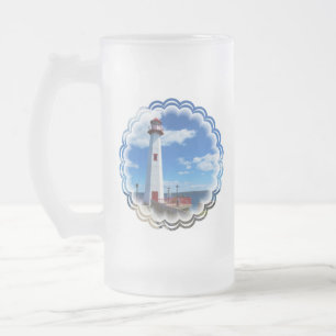 Vidro Jateado Caneca de cerveja do fosco da arte do farol