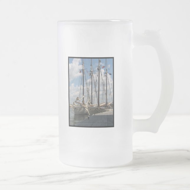 Vidro Jateado Caneca de cerveja do fosco da escuna (Direita)