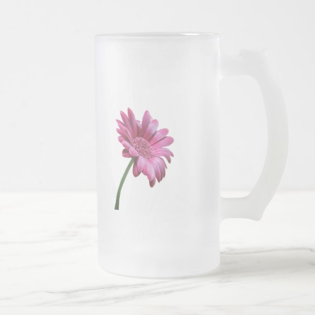 Vidro Jateado Caneca de cerveja do fosco da margarida do Gerbera (Direita)