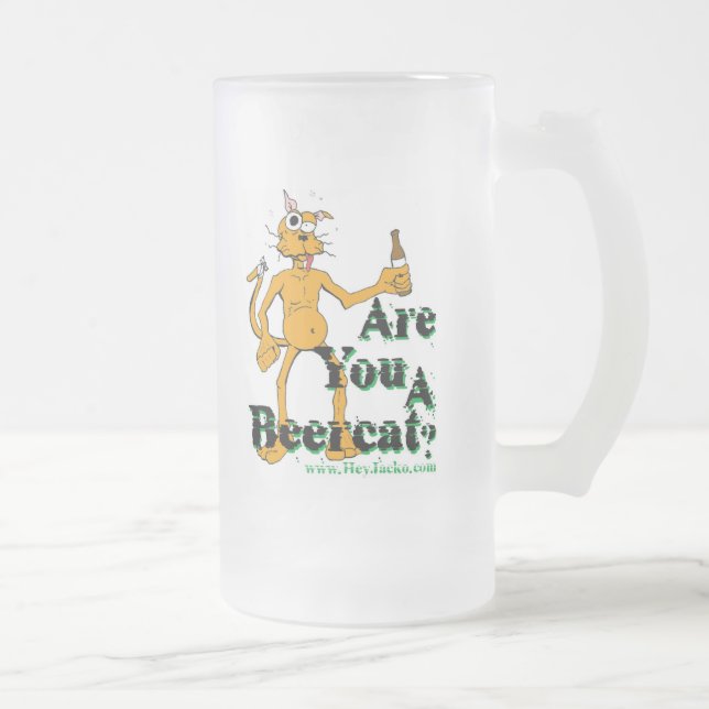 Vidro Jateado Caneca de cerveja do fosco de Beercat (Direita)