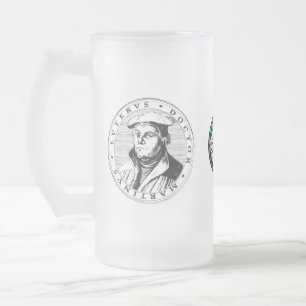 Vidro Jateado Caneca de cerveja do fosco de Luther