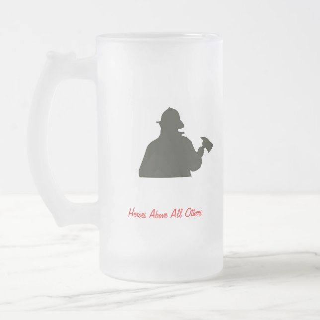 Vidro Jateado Caneca de cerveja do fosco do bombeiro (Esquerda)