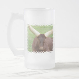 Vidro Jateado Caneca de cerveja do fosco do gado de Ankhole