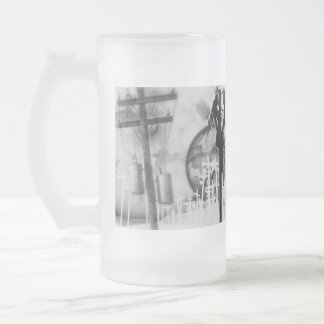 Vidro Jateado Caneca de cerveja do fosco do lineman