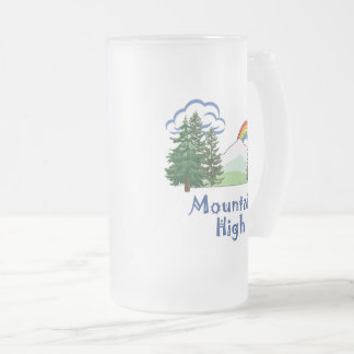 Vidro Jateado Caneca de cerveja do logotipo do acampamento alto 