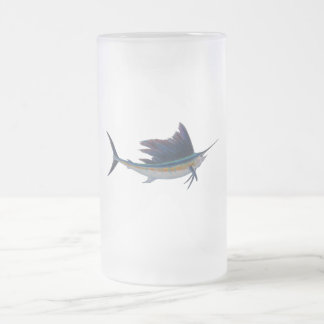 Vidro Jateado caneca de cerveja do sailfish