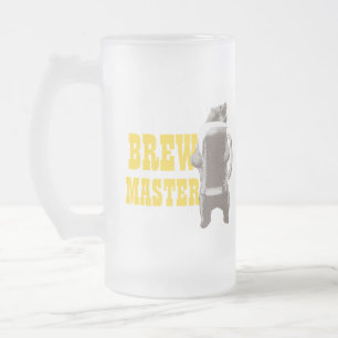 Vidro Jateado Caneca de cerveja do urso de Brewmaster da