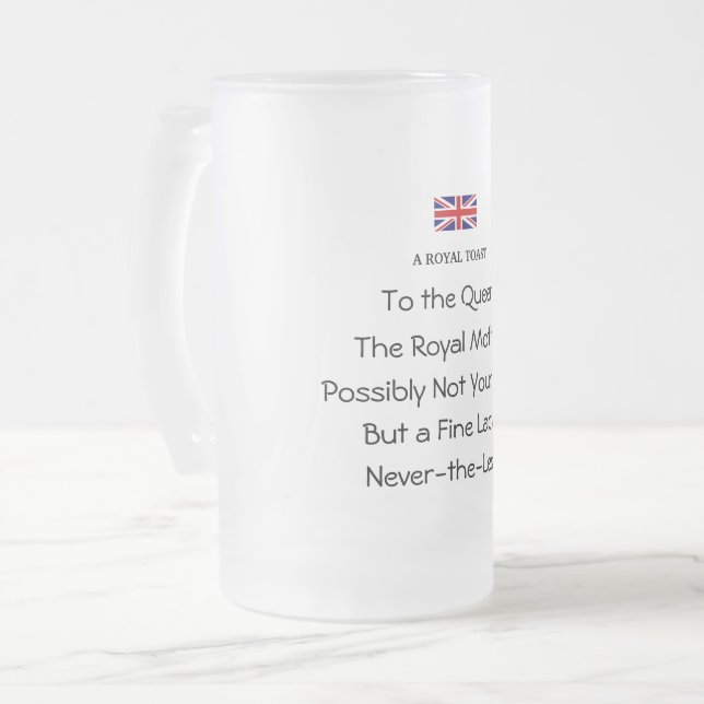 Vidro Jateado Caneca de Cerveja Geada Divertida Brinde Real da R (Frente Esquerda)