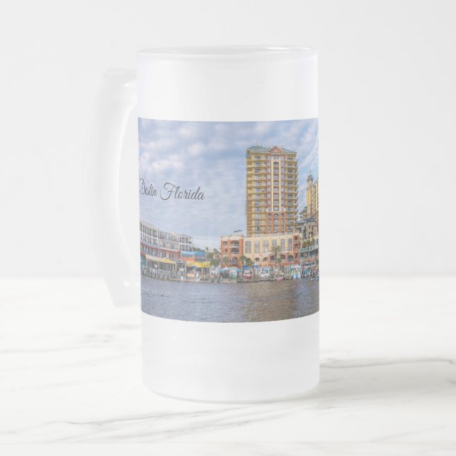 Vidro Jateado Caneca de cerveja geada do passeio marítimo de Des (Frente Esquerda)