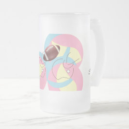 Vidro Jateado Caneca de cerveja geada: Futebol em movimento.