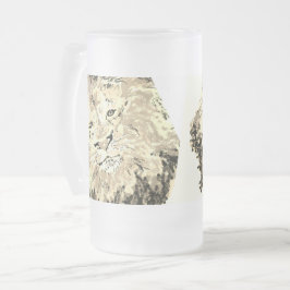 Vidro Jateado Caneca de Cerveja Geada: rei da Selva