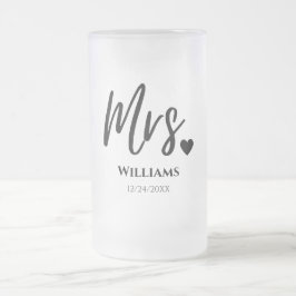 Vidro Jateado Caneca de cerveja Modern Bride Beer Mug: Presente 