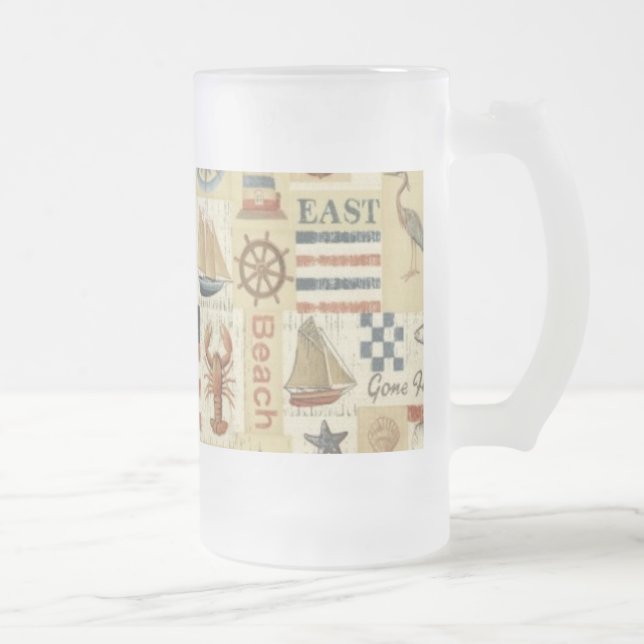 Vidro Jateado Caneca de Cerveja Náutica (Direita)