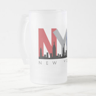 Vidro Jateado Caneca de Cerveja NYC Frosted