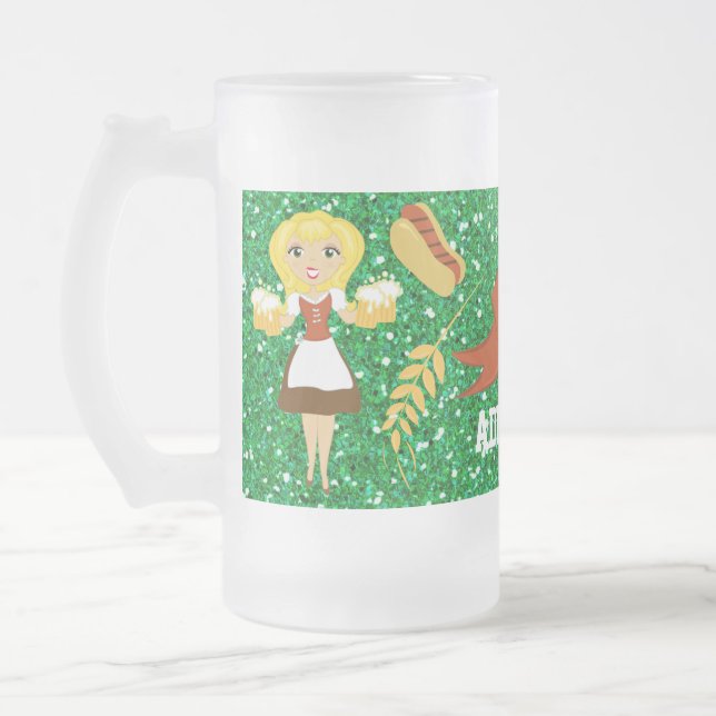 Vidro Jateado Caneca de Cerveja Oktoberfest - SRF (Esquerda)