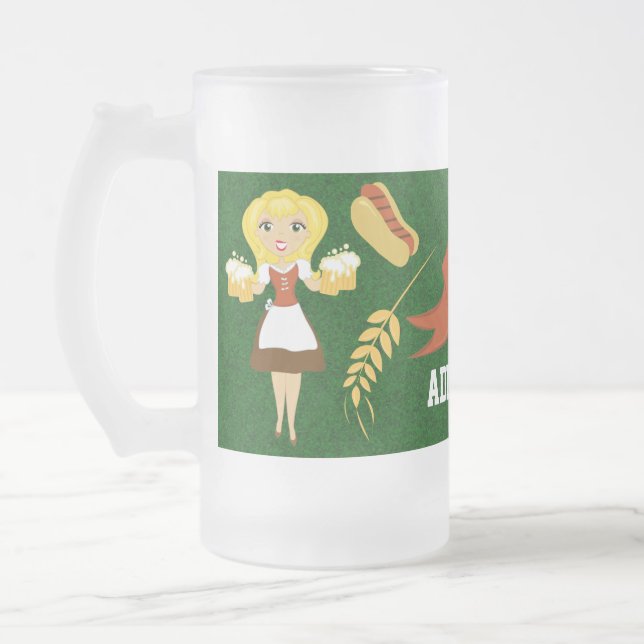 Vidro Jateado Caneca de Cerveja Oktoberfest - SRF (Esquerda)