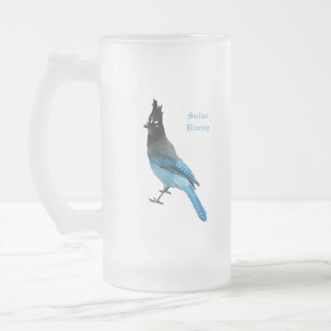 Vidro Jateado Caneca de cerveja ou caneca azul-estelar (Esquerda)