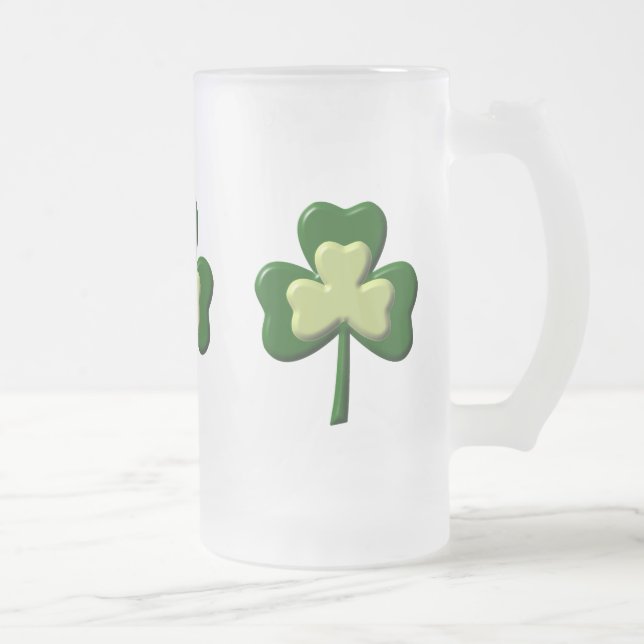 Vidro Jateado Caneca de Cerveja Trevo (Direita)