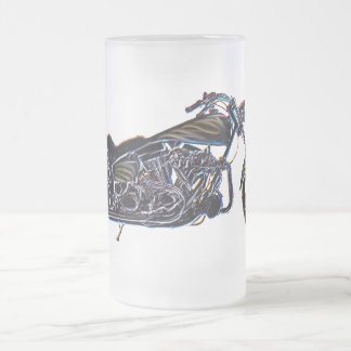 Vidro Jateado Caneca de cerveja V-gêmea de néon da motocicleta