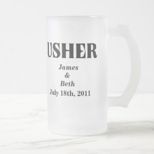 Vidro Jateado Caneca de cerveja Wedding feita sob encomenda de