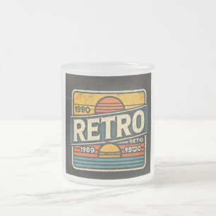 Vidro Jateado caneca retrô, caneca de café vintage, estética dos
