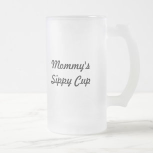 Vidro Jateado Copo do Sippy da mamã, caneca de cerveja