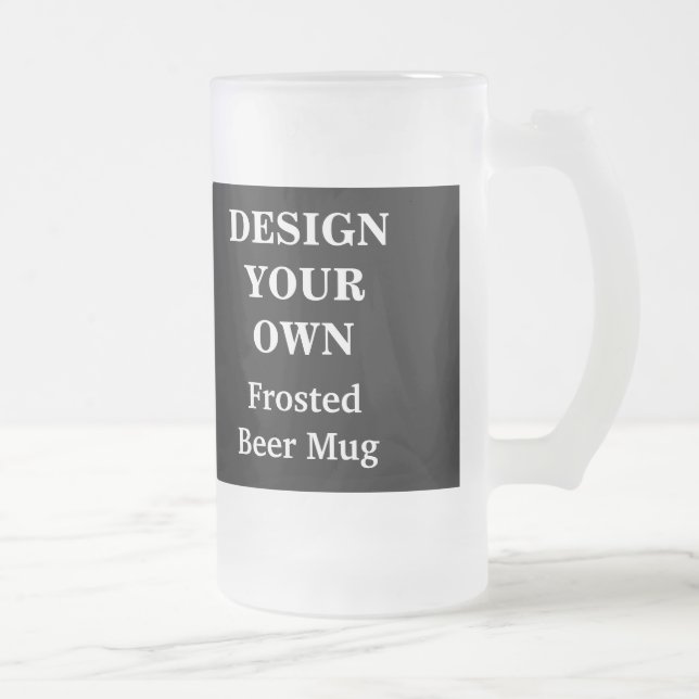Vidro Jateado Design da sua própria caneca de cerveja - Preto e  (Direita)