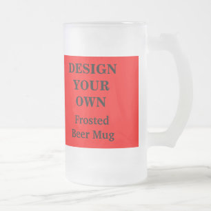 Vidro Jateado Design da sua própria caneca de cerveja - Vermelh