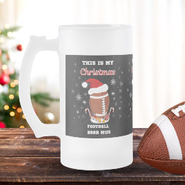 Vidro Jateado Esta É Minha Caneca de Futebol de Natal de Cerveja