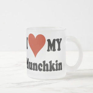 Vidro Jateado Eu amo minha caneca de café do fosco de Munchkin