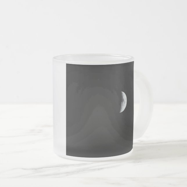 Vidro Jateado Fases da lua em uma caneca de café  (Frente Esquerda)